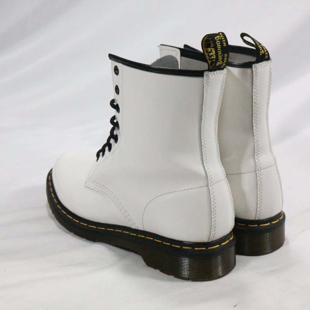 DR. MARTENS 1460 W White Patent Lamper Boots Sz 10 Wmns - Picture 6 of 8
